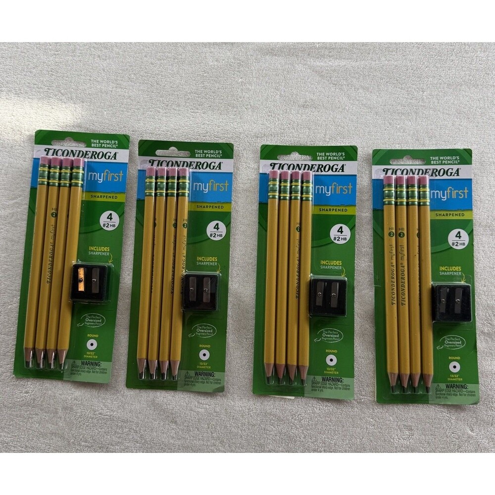 My First Ticonderoga #2 12 Large Oversized Pencils Total 4 Packages Sharpened